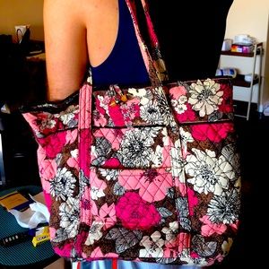 Real pink floral vera Bradley tote. Like new